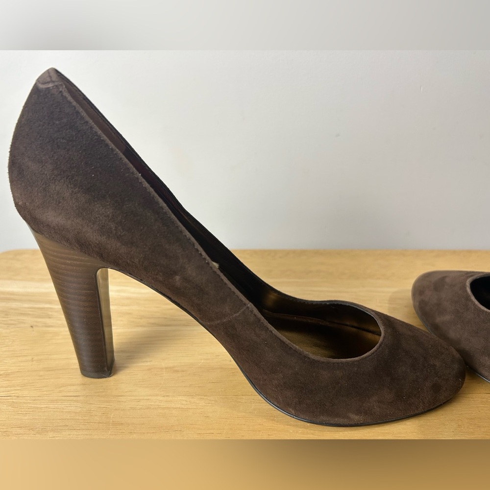 Lauren Ralph Lauren LRL Suede Pumps Heels Shoes 8.5 Brown City Office Evening - Picture 5 of 16